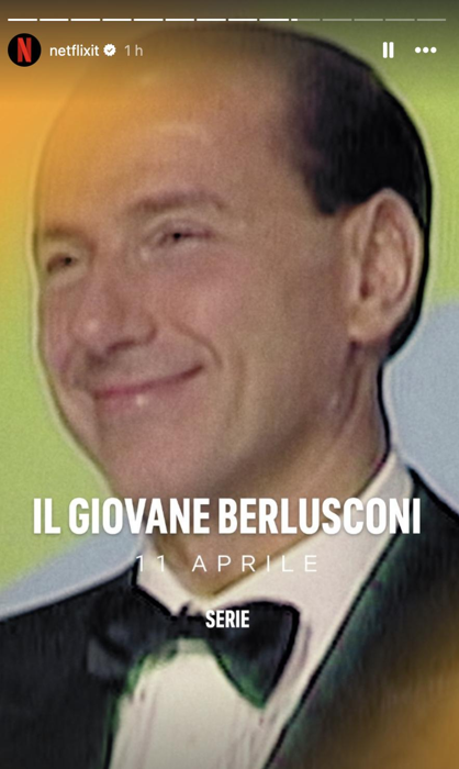 Il giovane Berlusconi, storia Instagram di Netflix
