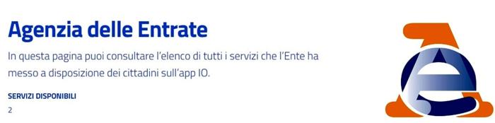 La pagina dell'Agenzia delle Entrate sull'App IO Le nuove funzioni dell'Agenzia delle Entrate sull'app IO
