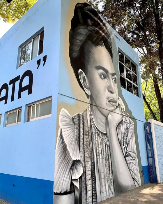 Un murales dedicato a Frida, foto @claraotta via Instagram casa azul frida-5