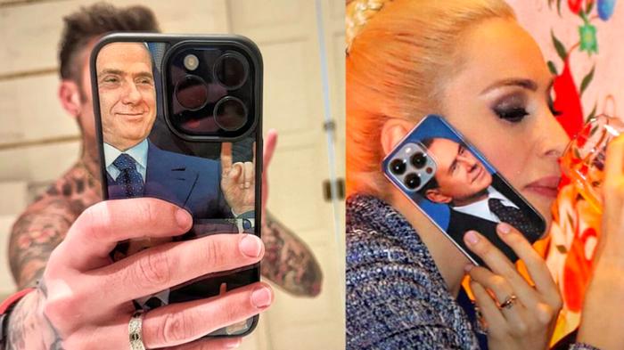 Fedez a Los Angeles: la cover personalizzata con Silvio Berlusconi