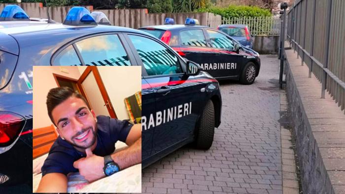 I carabinieri sul posto e la vittima. Foto Trinacria webtv