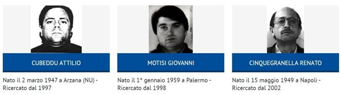 I tre latitanti italiani più ricercati (Fonte ministero dell'Interno) I tre latitanti italiani più ricercati (Fonte ministero dell'Interno)-2