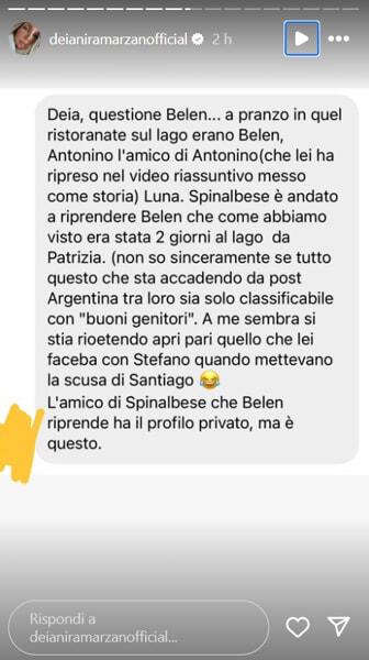 Il racconto del pranzo tra Belen e Antonino-2 Il racconto del pranzo tra Belen e Antonino-2