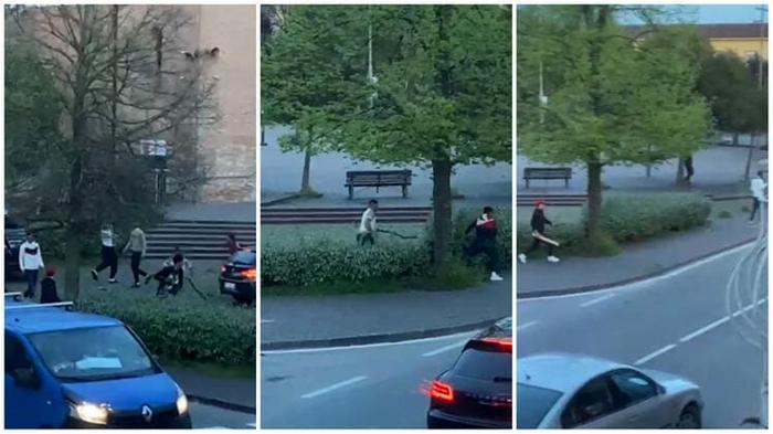La rissa tra ragazzini. Alcuni fermo immagine del video La rissa tra ragazzini. Alcuni fermo immagine del video