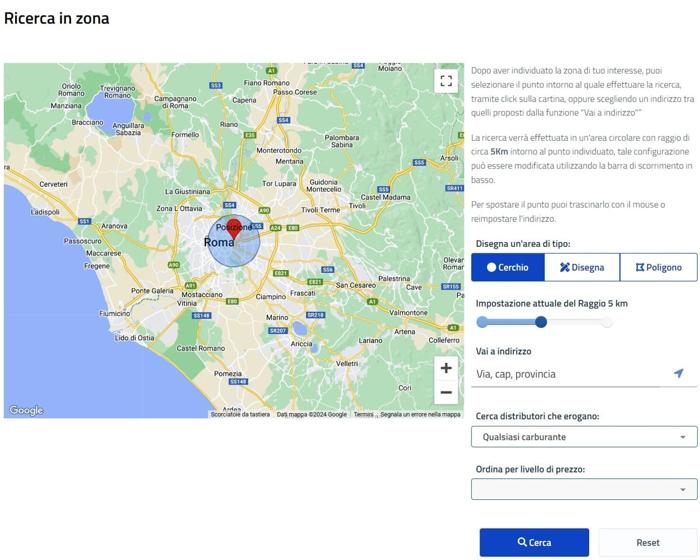 La mappa interattiva dei distributori di benzina più convenienti