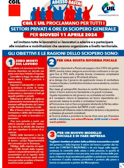 Le ragioni dello sciopero sciopero cgil uil
