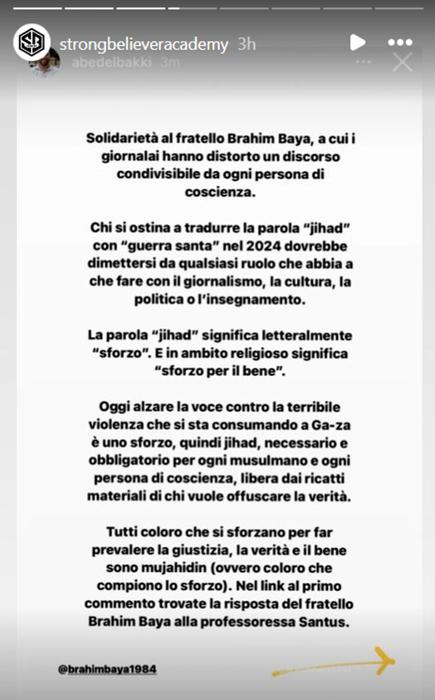 I messaggi di supporto nei confronti di Brahim Baya interventi-2