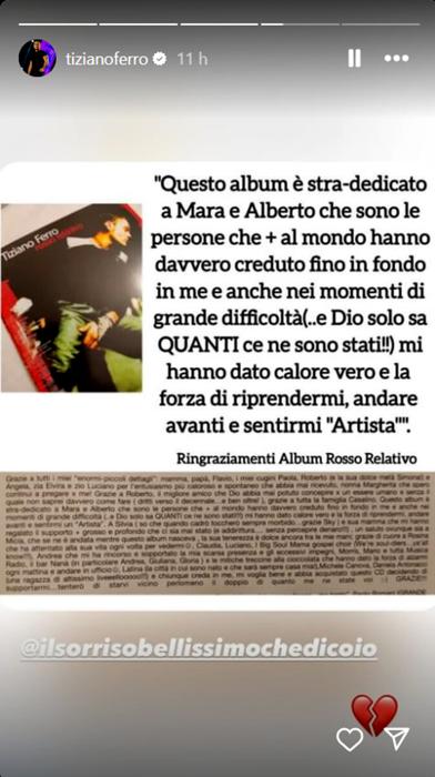 Crediti Instagram Tiziano Ferro Crediti Instagram Tiziano Ferro
