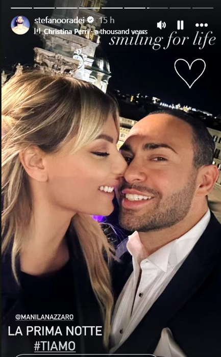 La foto pubblicata da Stefano Oradei su Instagram stefano oradei manila nazzaro sposi