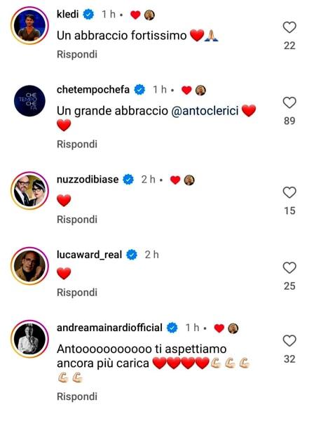 Anche il profilo di Che tempo che fa ha commentato il post di Clerici-2 Anche il profilo di Che tempo che fa ha commentato il post di Clerici-2