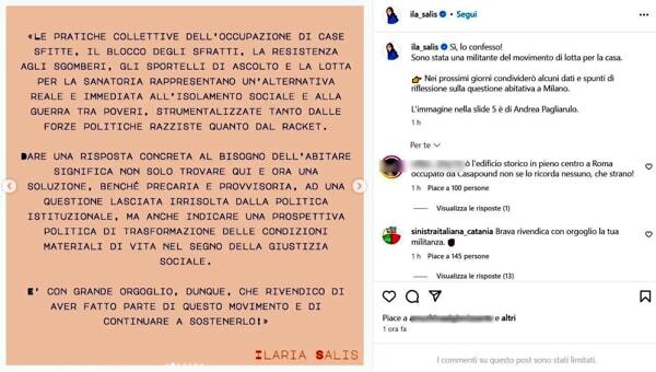 Il post di Ilaria Salis 2 Il post di Ilaria Salis 2