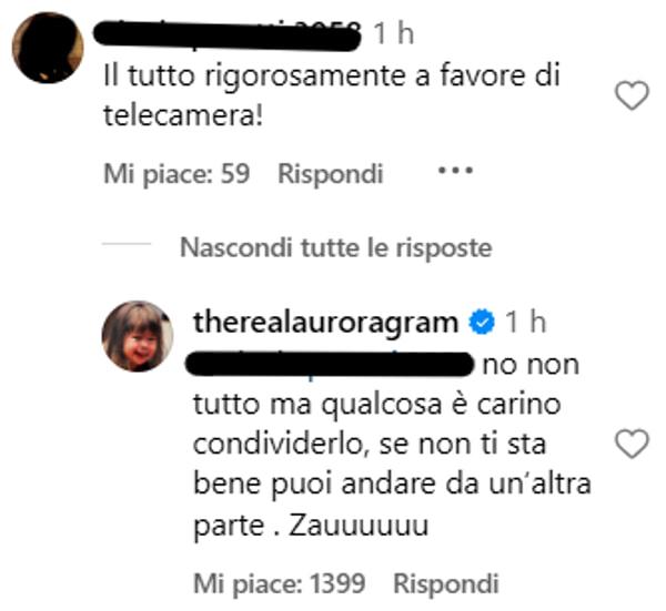 La critica e la risposta di Aurora Ramazzotti-2 La critica e la risposta di Aurora Ramazzotti-2