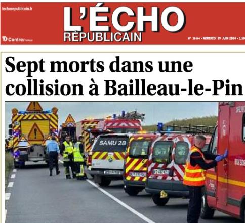 La prima pagina di oggi de L'Echo Republicain La prima pagina di oggi de L'Echo Republicain