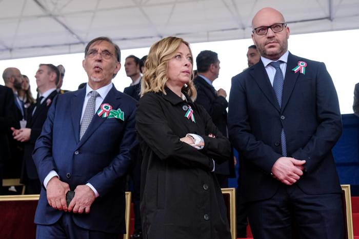Ignazio La Russa, Giorgia Meloni e Lorenzo Fontana (LaPresse) la-russa-meloni-fontana-lapresse