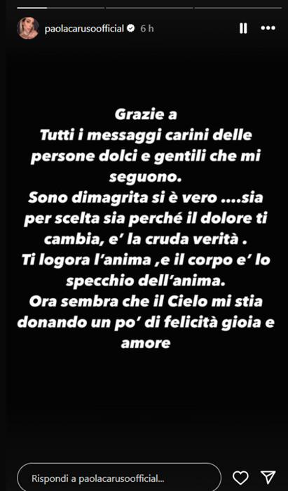 Paola Caruso su Instagram Paola Caruso su Instagram