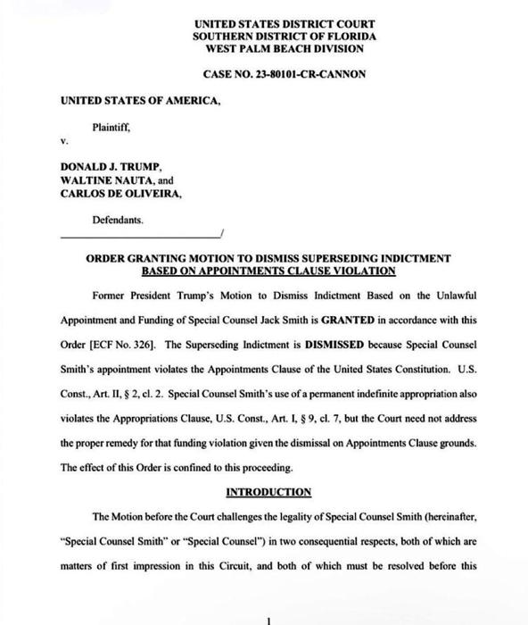 La prima pagina della sentenza di Cannon GSiKvf6WUAAx_Jx