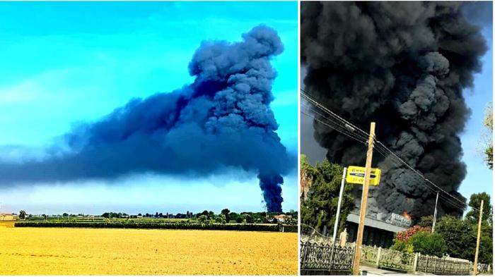 Incendio in ditta di materiale plastico a Fiscaglia: allerta chimica e feriti