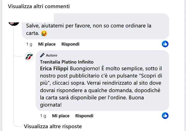 pagina fb trenitalia platino infinito truffa treni pagina fb trenitalia platino infinito