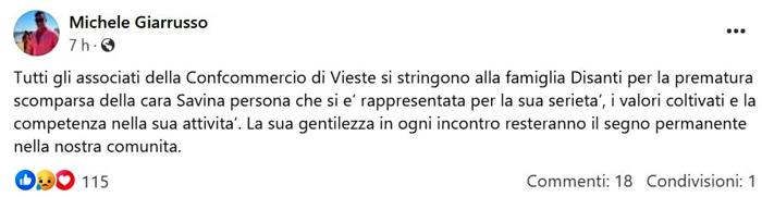 Una delle tante reazioni sui social quando si è diffusa la notizia Una delle tante reazioni sui social quando si è diffusa la notizia