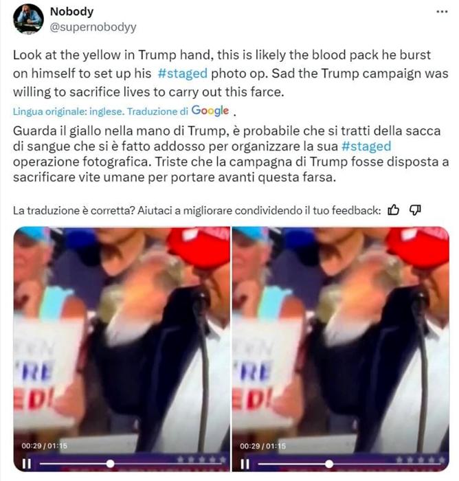 Uno dei post dei complottisti anti-Trump Uno dei post dei complottisti anti-Trump