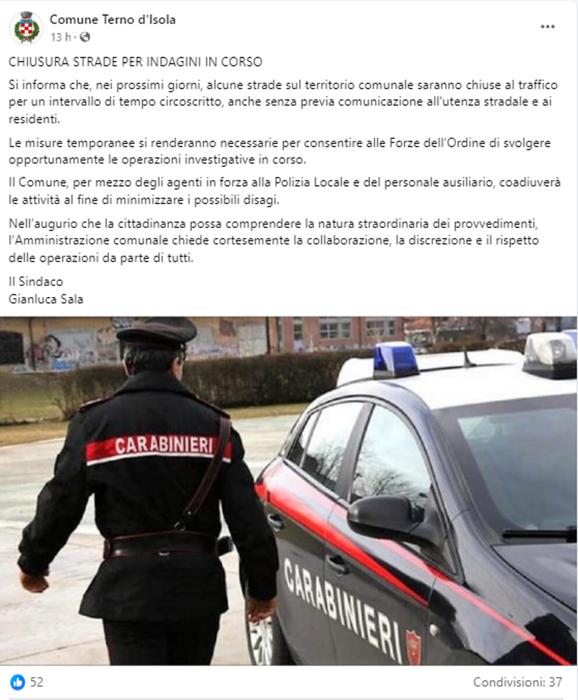 La nota del Comune La nota del comune
