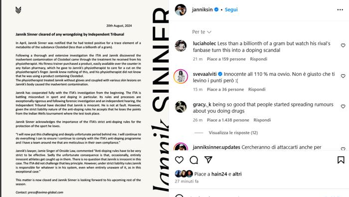 La lettera pubblicata da Sinner su Instagram post sinner-3