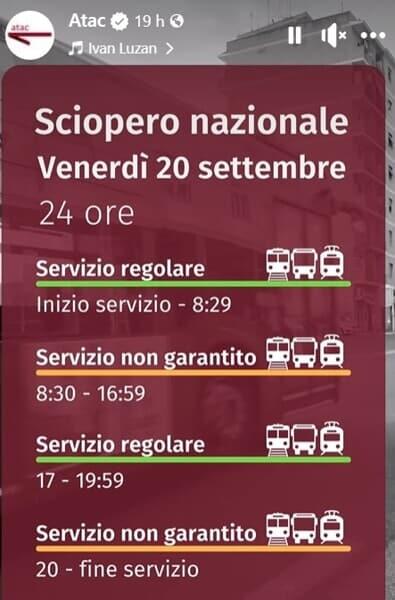 Atac Roma, lo sciopero del 20 settembre 2024 Atac Roma, lo sciopero del 20 settembre 2024