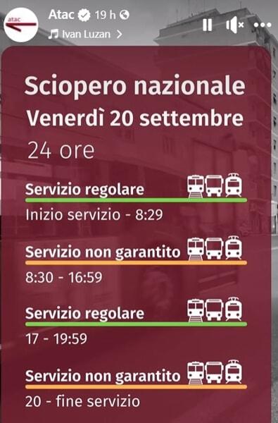 Atac Roma - sciopero del 20 settembre atac sciopero 20 settembre