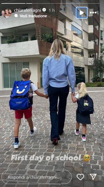 Chiara con i figli per il primo giorno di scuola, foto da Instagram-2 Chiara con i figli per il primo giorno di scuola, foto da Instagram-2