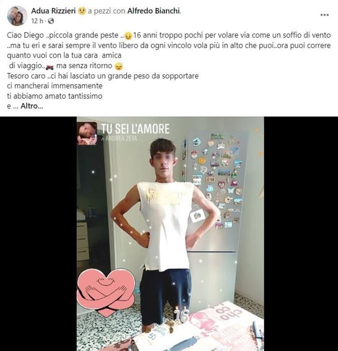 Il post di Adua Rizzieri su Facebook (2) Il post di Adua Rizzieri su Facebook (2)