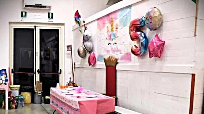 La sala giochi il giorno della festa, foto da Facebook La sala giochi il giorno della festa, foto da Facebook