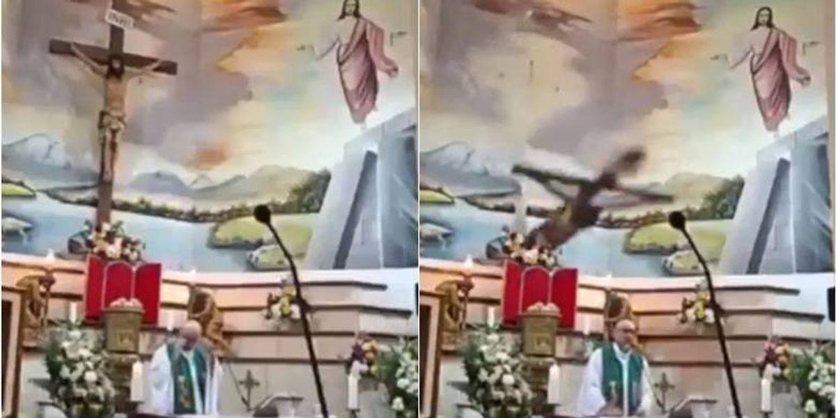 Sacerdote ucciso da una croce durante la messa in diretta