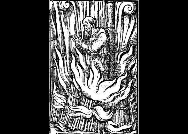 Raffigurazione del lollardo Richard Wyche arso sul rogo nel 1440