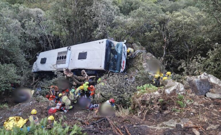 Autobus precipita da un terrapieno di 20 metri: 83 feriti