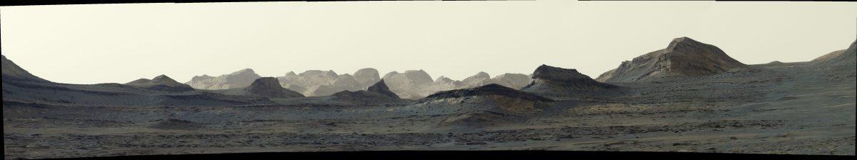 Panorama in sei immagini degli yardang marziani