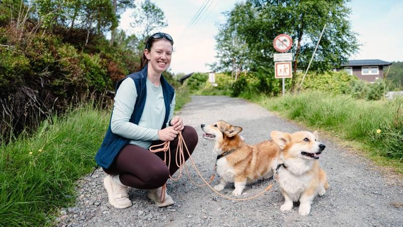 Marianne Myklebust Myrstad era a passeggio con i cani.