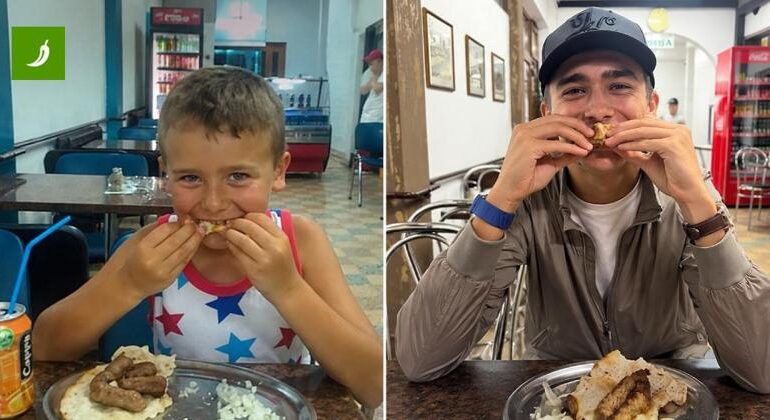 Dino Beganović torna nel locale d’infanzia: la foto si ripete